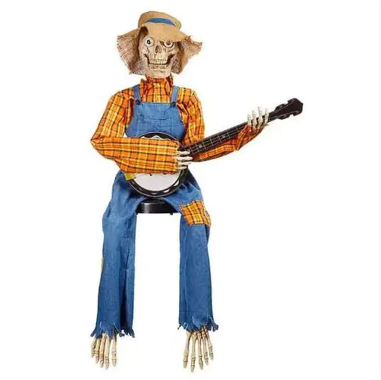 Halloween Skeleton Banjo Decoration