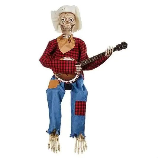 Halloween Skeleton Banjo Decoration